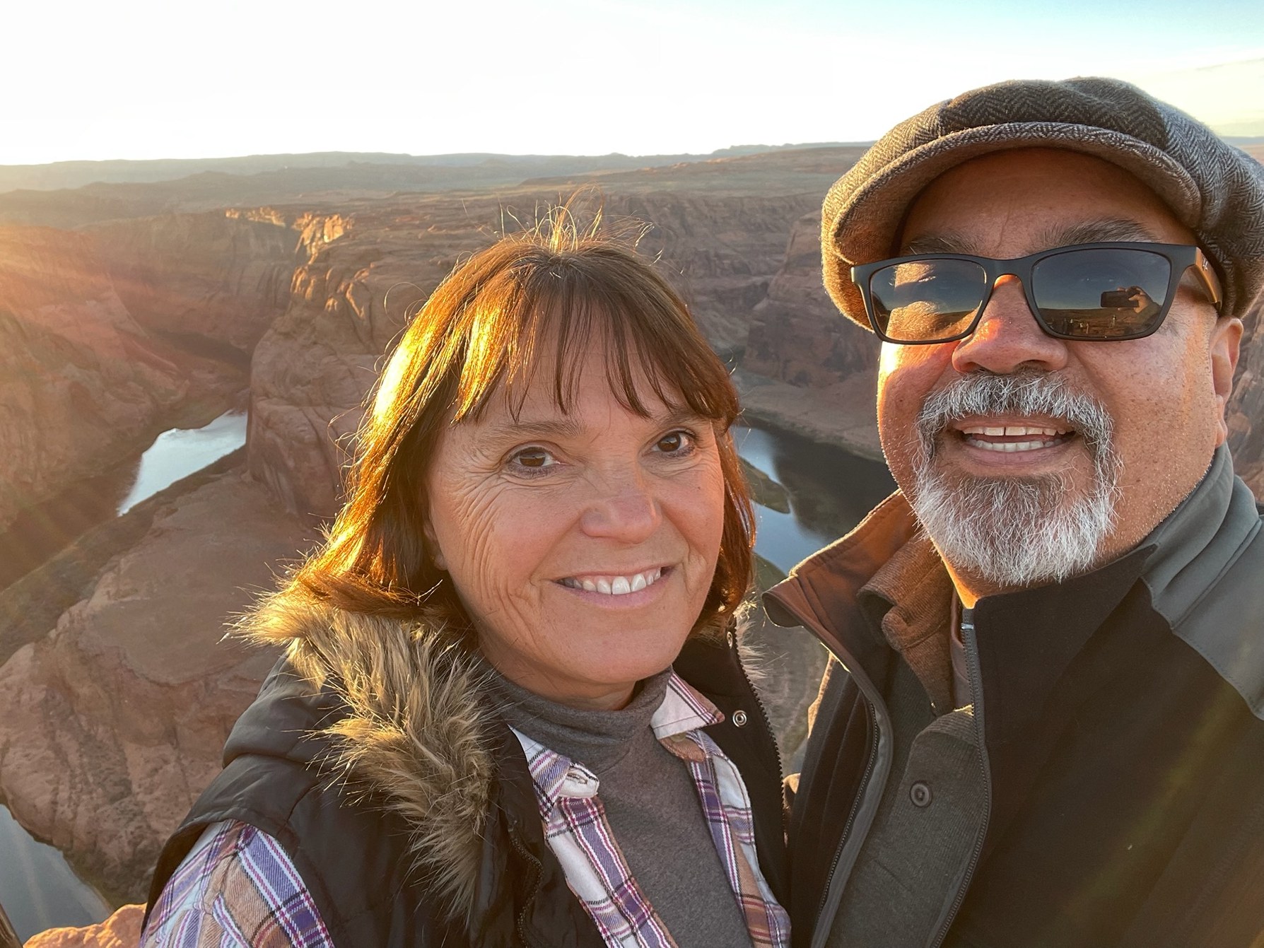 Your hosts, Nancy and her husband, at Horseshoe Bend in Arizona